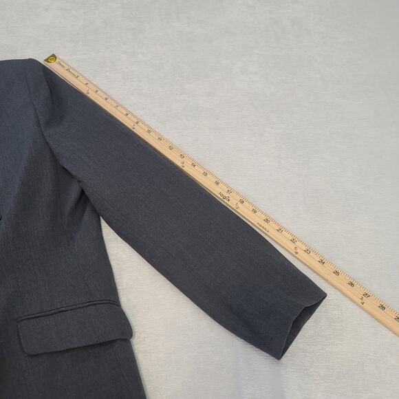 Valerie Stevens Vintage wool double breasted blazer womens Grey Size 14 Office - Picture 5 of 8